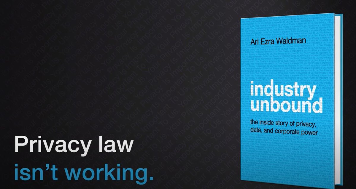 Cambridge University Press - Academic (@cupacademic) on Twitter photo Privacy law isn't working. But why is that, and what can we do about it? Fortunately the wonder that is <a href="/ariezrawaldman/">Ari Ezra Waldman</a> is on hand to explain what's going on with our data in his hotly anticipated new book 'Industry Unbound'. Watch the book trailer at: ow.ly/G0hT50FEF5R Privacy law isn't working. But why is that, and what can we do about it? Fortunately the wonder that is <a href="/ariezrawaldman/">Ari Ezra Waldman</a> is on hand to explain what's going on with our data in his hotly anticipated new book 'Industry Unbound'. Watch the book trailer at: ow.ly/G0hT50FEF5R