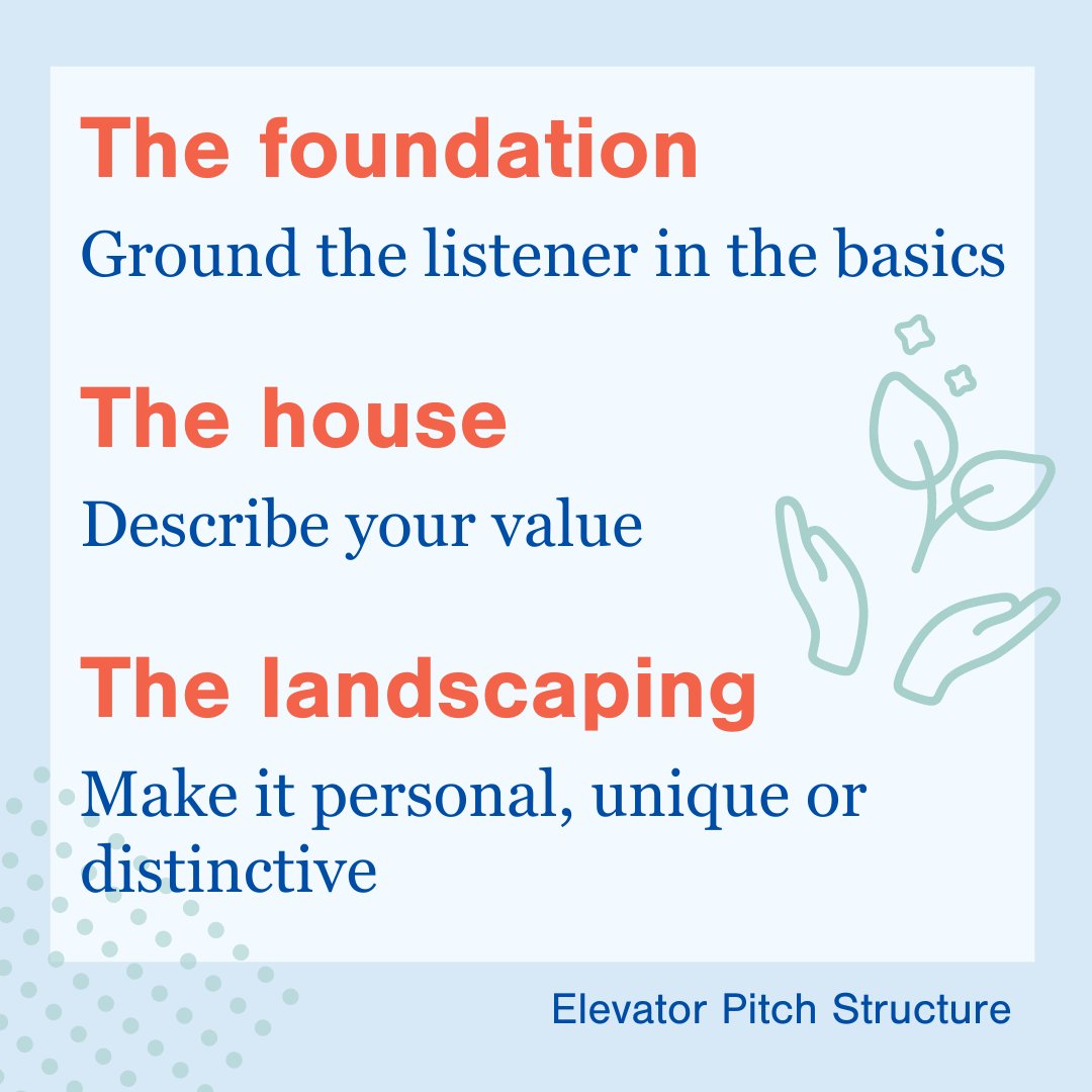 EllevateBOS's tweet image. Thank you to everyone who joined our workshop last week! A good elevator pitch is the key to opening many doors in our life. If you are refining yours,  try out this structure!
#ellevate #ellevateboston #elevatorpitch