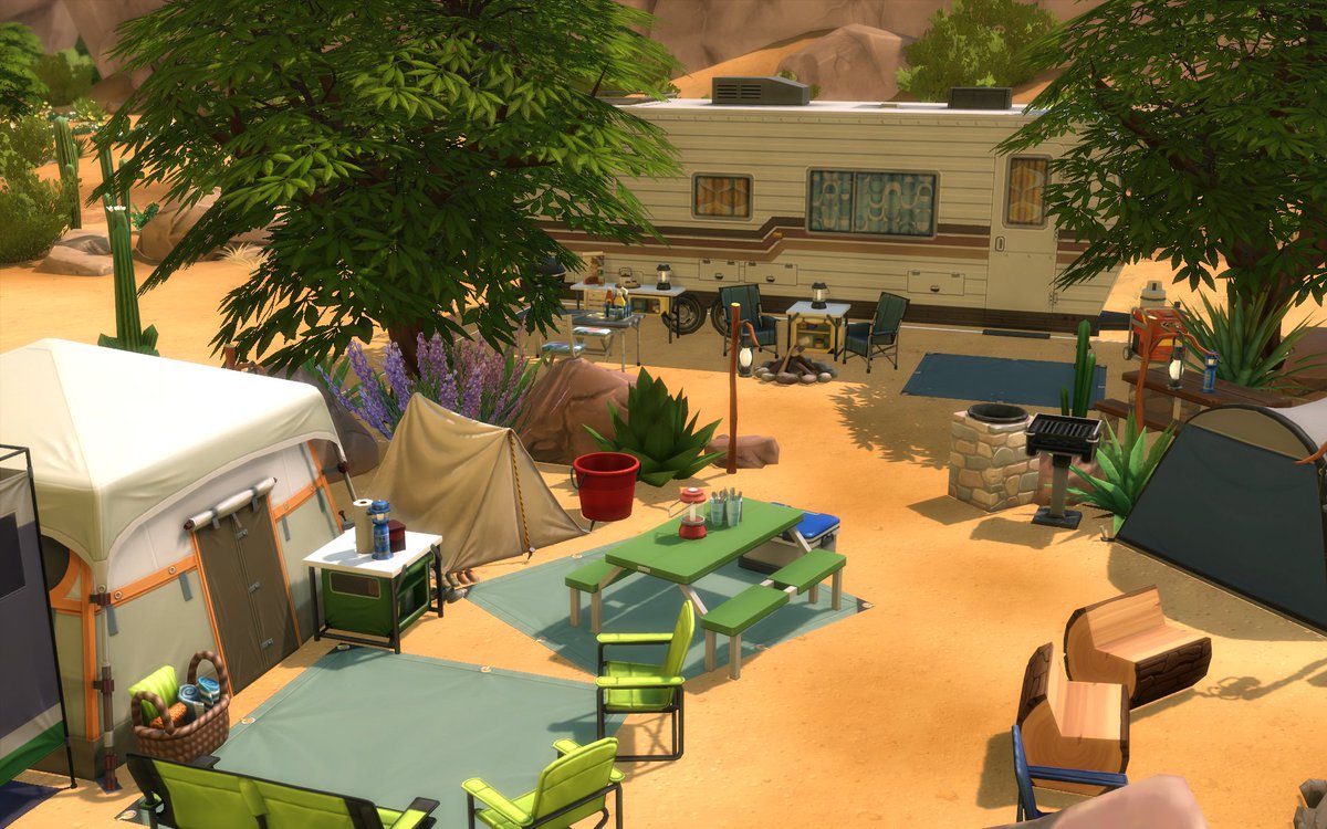 frogs_2000's tweet photo. oasis springs park/campsite, this might be one of my favourite lots i've built :) https://t.co/AylfLiYKUl