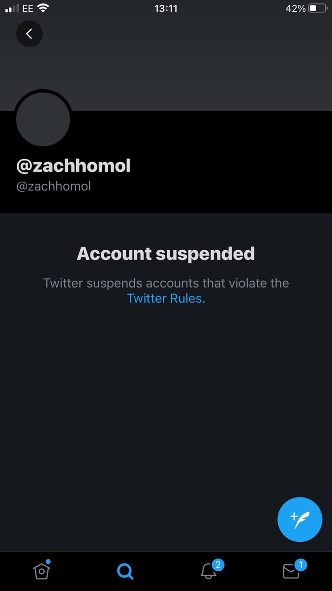 Very frustrating to learn that <a href="/ZachHomol/">Zach Homol</a> has been permanently suspended from Twitter.

Zach is such a positive influence on so many people. He's transformed and improved so many lives via his efforts here.

Hope @TwitterSupport reconsiders.

RT to help #BringBackZach