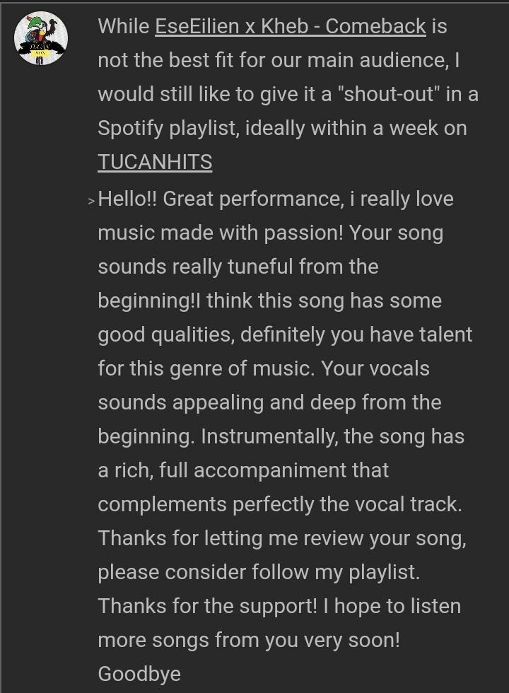EseEilien's tweet photo. #MusicNews
Mi nuevo sencillo #Comeback fue incluido en dos Spotify Playlist aqui les dejo el link de ambos y el review del Curator sobre el tema
#FreshBars Playlist
https://t.co/gdy6xN8XwF
#ThisIsHipHop Playlist
https://t.co/A1l9xlbZYn
Dimelo @dequetuhabla https://t.co/g16xsR2V1a