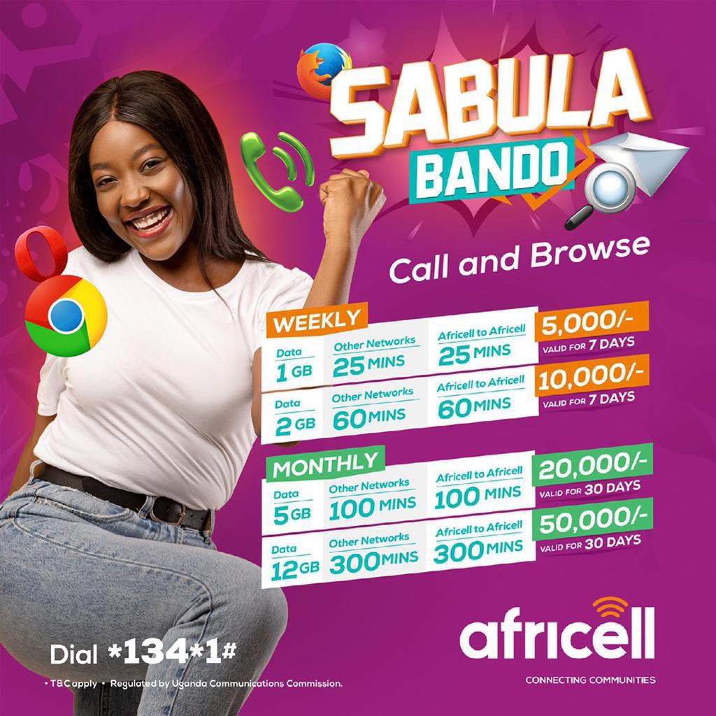 Call and Browse using #AfricellSabula bundles to get better value for less. Dial *134*1# to activate now. #ConnectingCommunities