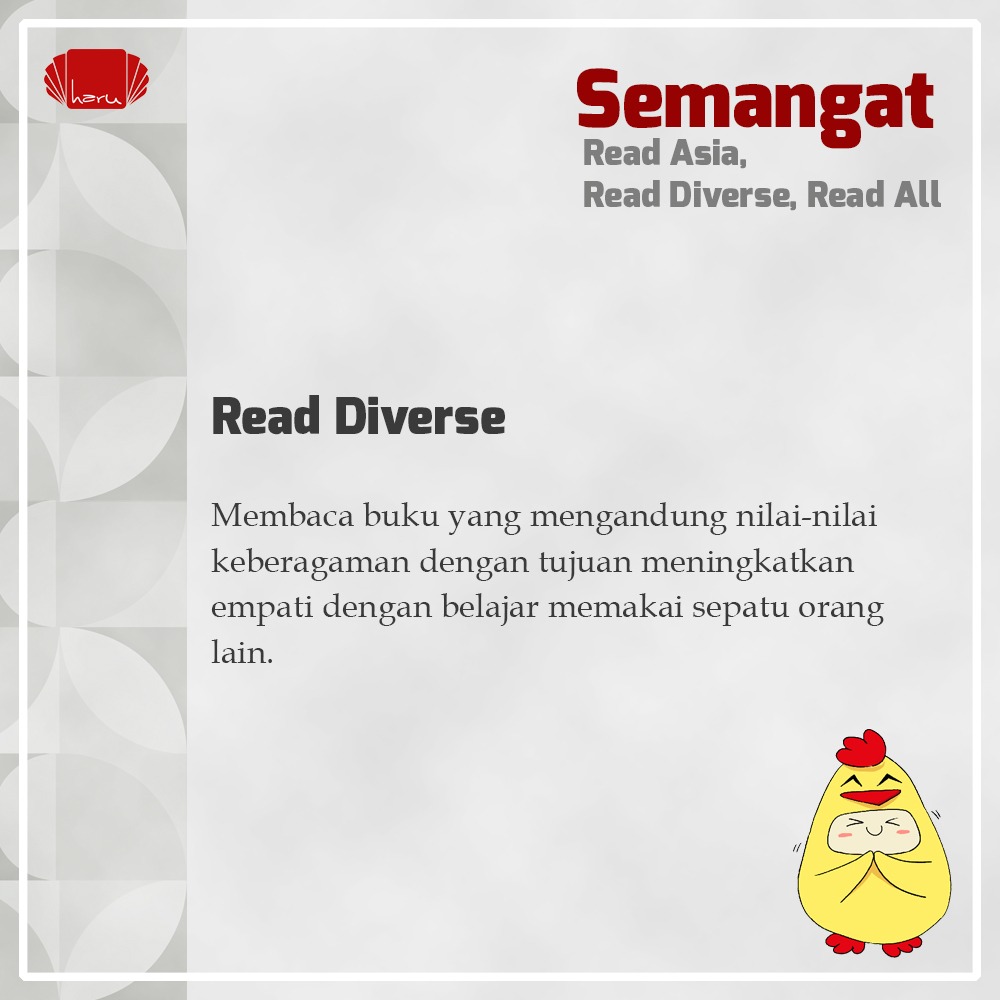 portalpnfi's tweet photo. Jadi Penefiers, #ReadAsiaReadDiverseReadAll adalah sebuah kampanye yang diinisiasi oleh @penerbitharu untuk menyebarkan energi positif dan meningkatkan empati dengan menghargai berbagai suara di setiap buku. https://t.co/NM7VGt4Igl