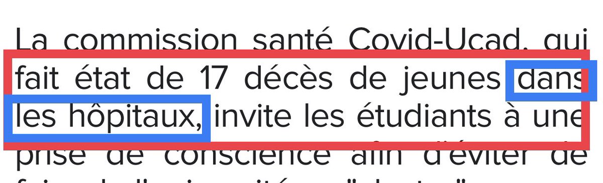 ndione_ada's tweet photo. Dans le titre on annonce « 17 décès à l’Ucad », et dans le texte je lis « 17 décès de jeunes dans les hôpitaux ». Je cherche la bonne information 🤷🏾🤔. https://t.co/uy0wseKNzk