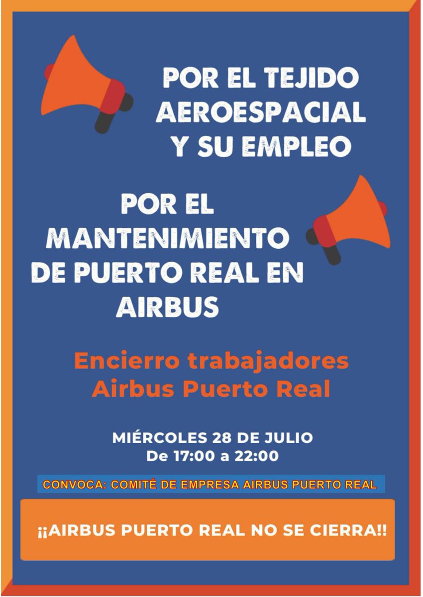 CCOOAirbus_PR's tweet photo. Nueva acción contra las intenciones de la empresa de cerrar la Planta de Puerto Real.
Encierro del Comité de Empresa junto a la plantilla del centro. https://t.co/JOwVSACoLX