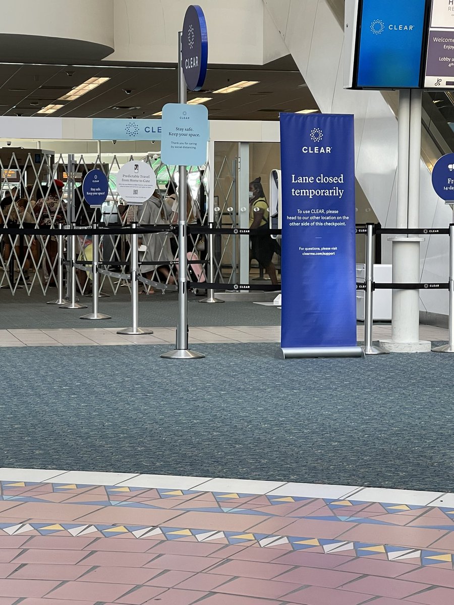 kellycussen's tweet photo. @Clear lanes at MCO, Orlando closed@? Don’t we pay to move faster through lines? https://t.co/wqWap49vwz
