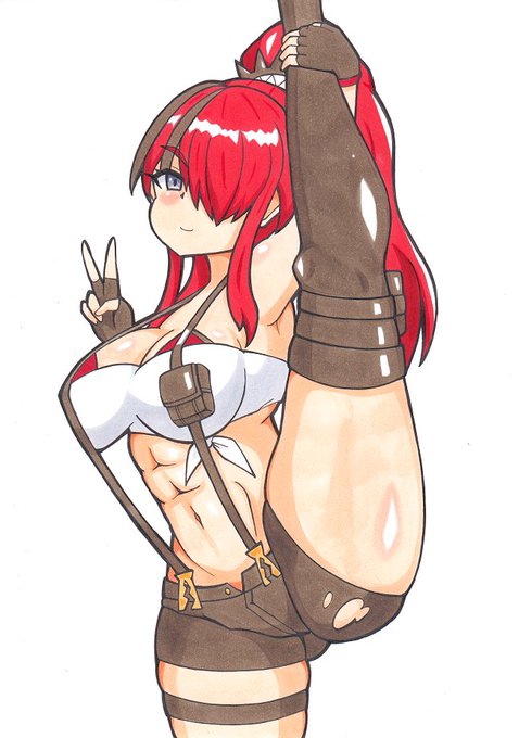 pt姐ことlinさんのI字バランス絵です、雑談で体が柔らかいと言っていたのを曲解しました
いっつもぷにぷに絵ばっかだけど腹筋ブーム来てるかも・・・ 