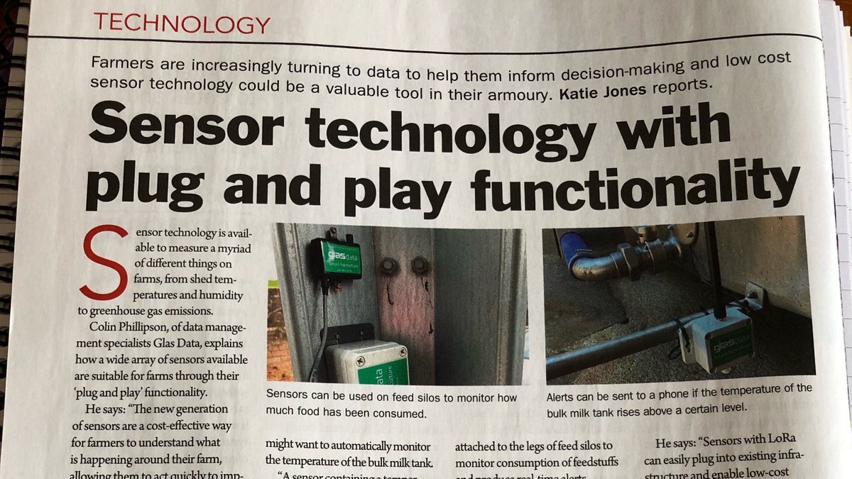 Nice article in the August issue of <a href="/DairyFarmerMag/">Dairy Farmer</a> with CIEL Member <a href="/GlasData/">Glas Data</a> &amp; @MarkYoungCIEL1 highlighting the accessibility and value of #sensors to help farmers make the right decisions for their business, including #environmental impact.