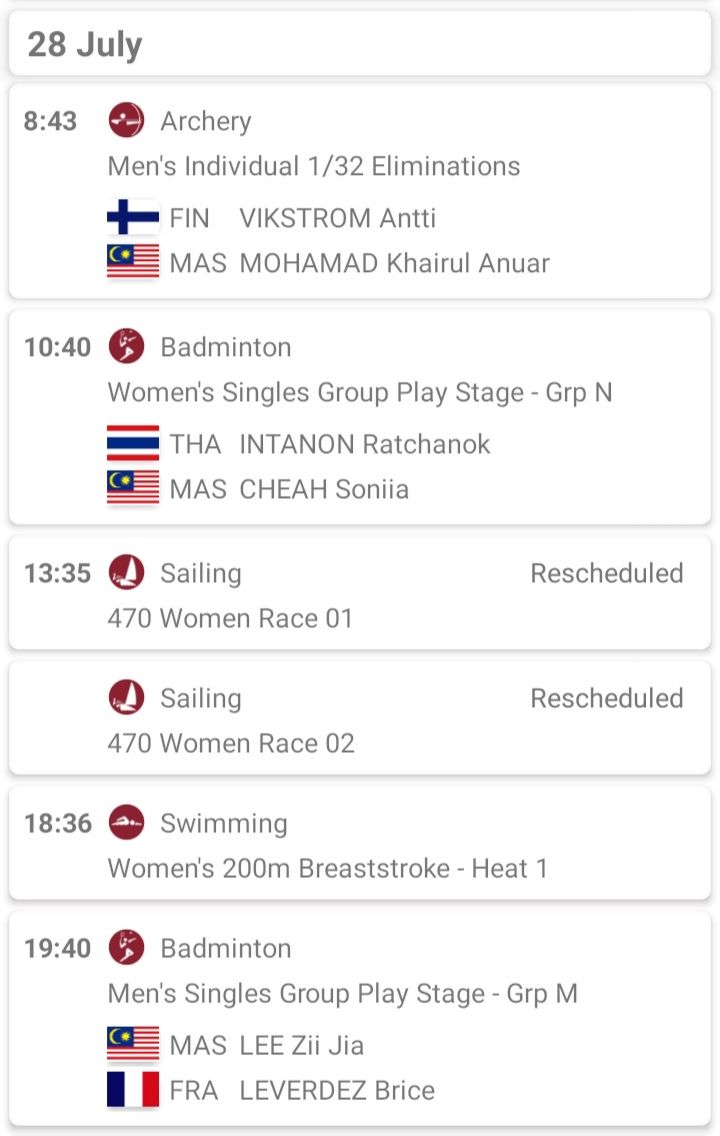 Jadual olimpik 2021