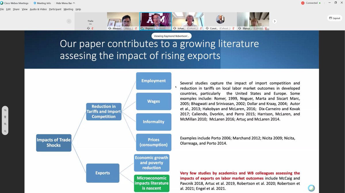 Raymond Robertson <a href="/TAMU/">Texas A&M University</a> &amp; <a href="/WBG_Poverty/">World Bank Poverty</a> <a href="/gladyslopezwb/">Gladys Lopez</a> present the results of a study on "International #Trade &amp; #LaborMarkets" with a focus on #Egypt &amp; discuss the implications of #trade and reshuffling of GVCs on #jobs in #MENA.
CMI/<a href="/WorldBankMENA/">World Bank MENAAP</a> webinar