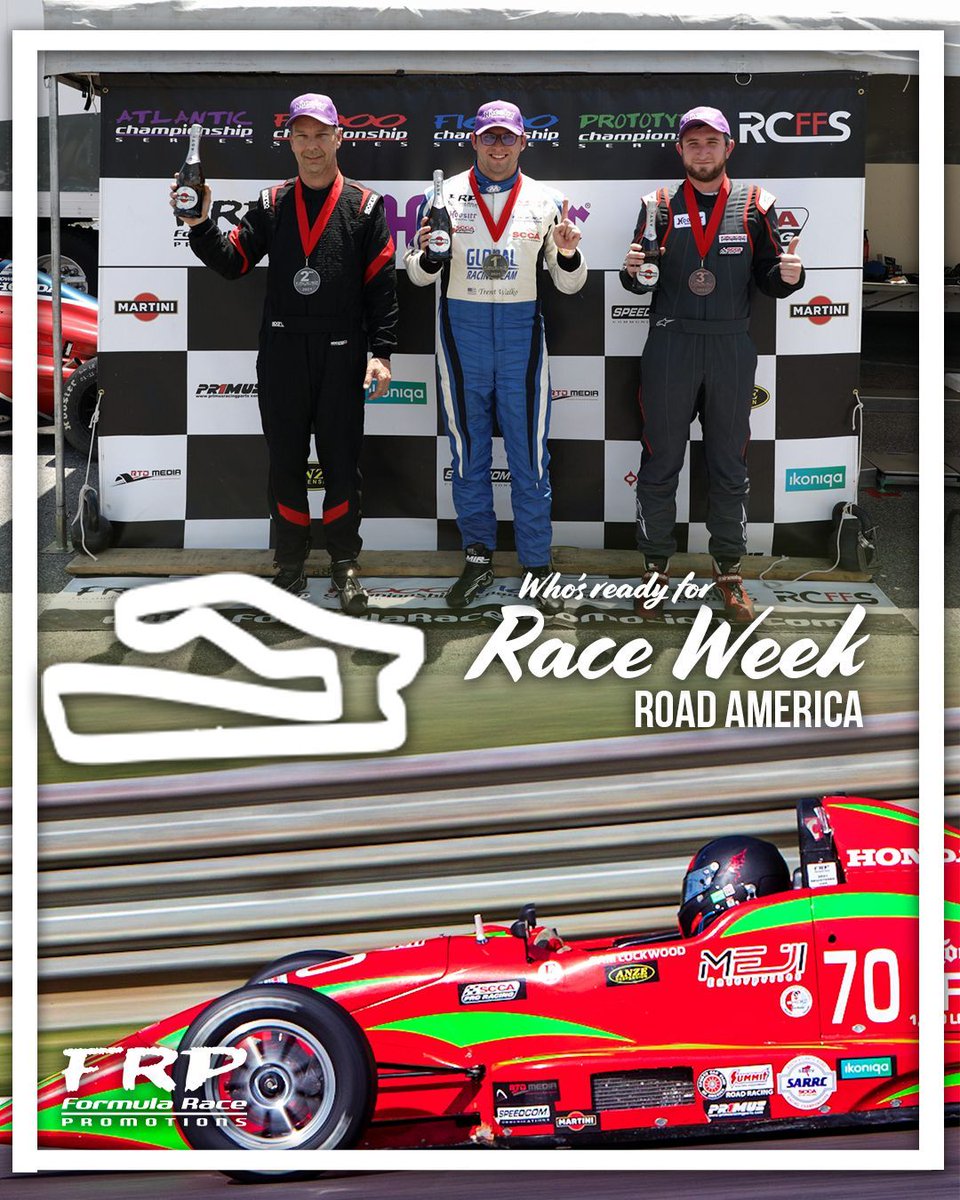 FormulaRaceProm's tweet photo. Guess what? IT'S RACEWEEK! Cannot wait until we arrive at @roadamerica
*
*
#FRP / #FormulaRacePromotions
*
*
*
#formulaatlantic #formula1000 #formula2000 #formula1600 #f1000 #F2000 #F1600 #motorsports #sccaproracing #sccapro #racing https://t.co/HWXPYWtX57
