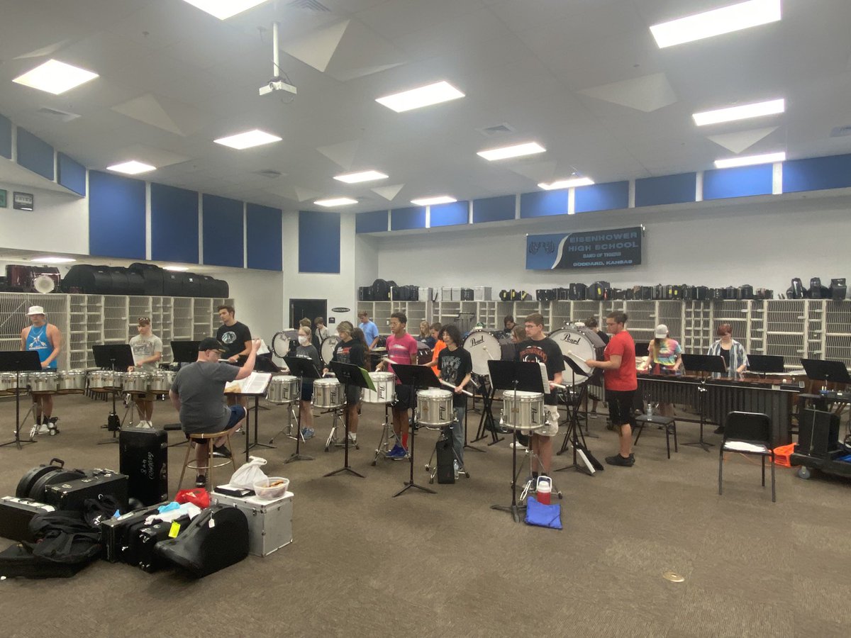 bandoftigersehs's tweet photo. Guard and drumline rehearsals underway at @USD265_EHS It’s going to be a great year! https://t.co/YAjxV6q3iq