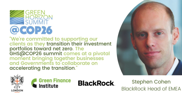 Emma_Phillips79's tweet photo. The GHS@COP26 summit comes at a truly pivotal moment. We’re committed to supporting our clients on their journey as they prepare their investment portfolios for a net zero world. Join the conversation #GHP2021 #GHSCOP26 #GreenHorizon #OneBlackRock https://t.co/sWrDW7IXDq https://t.co/LqoxvlXaNX