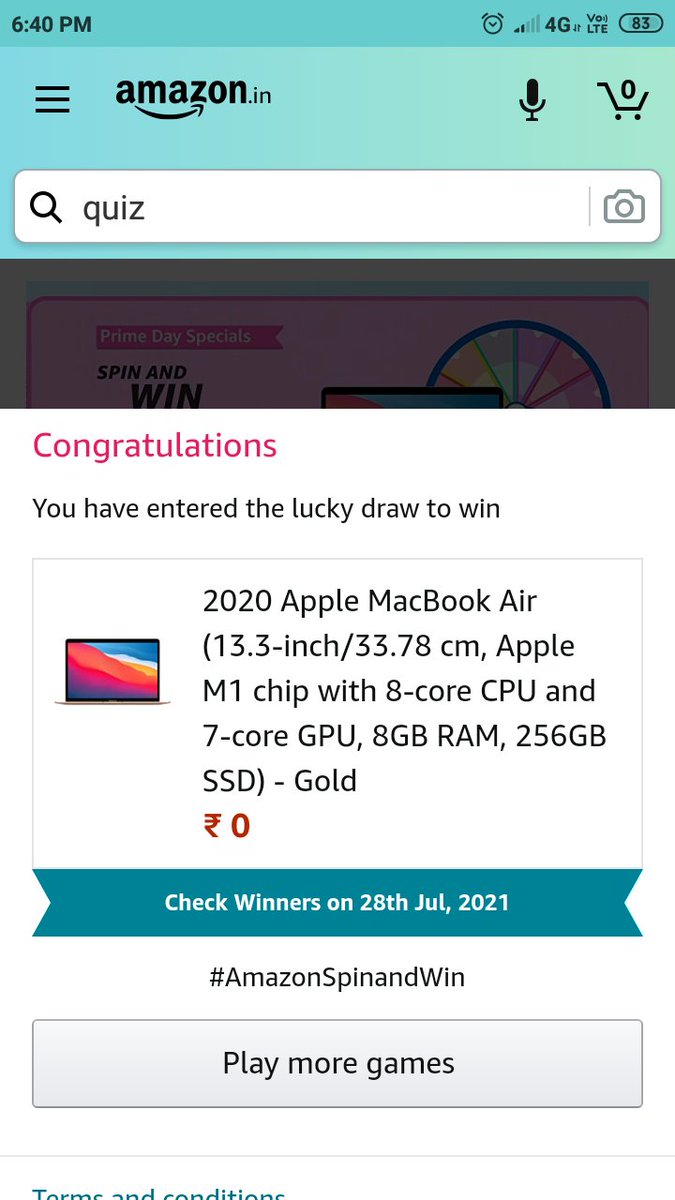 MoonSanket's tweet photo. #AmazonSpinandWin https://t.co/wwUIFFFgka