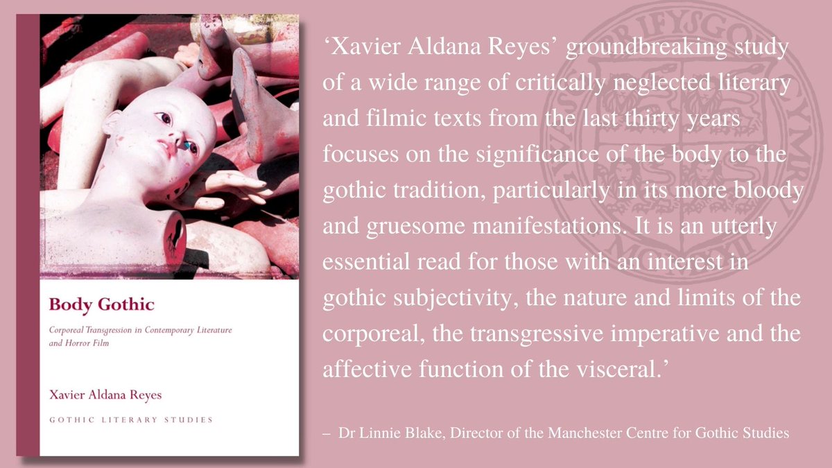 Get 50% off Body #Gothic by <a href="/XAldanaReyes/">Xavier Aldana Reyes</a> with the code IGA50.

'It argues that contemporary discourses surrounding our bodies are crucial to our understanding of the #social messages in #fictional mutilation and of the pleasures we may derive from it.'

➡️bit.ly/3i49I3A