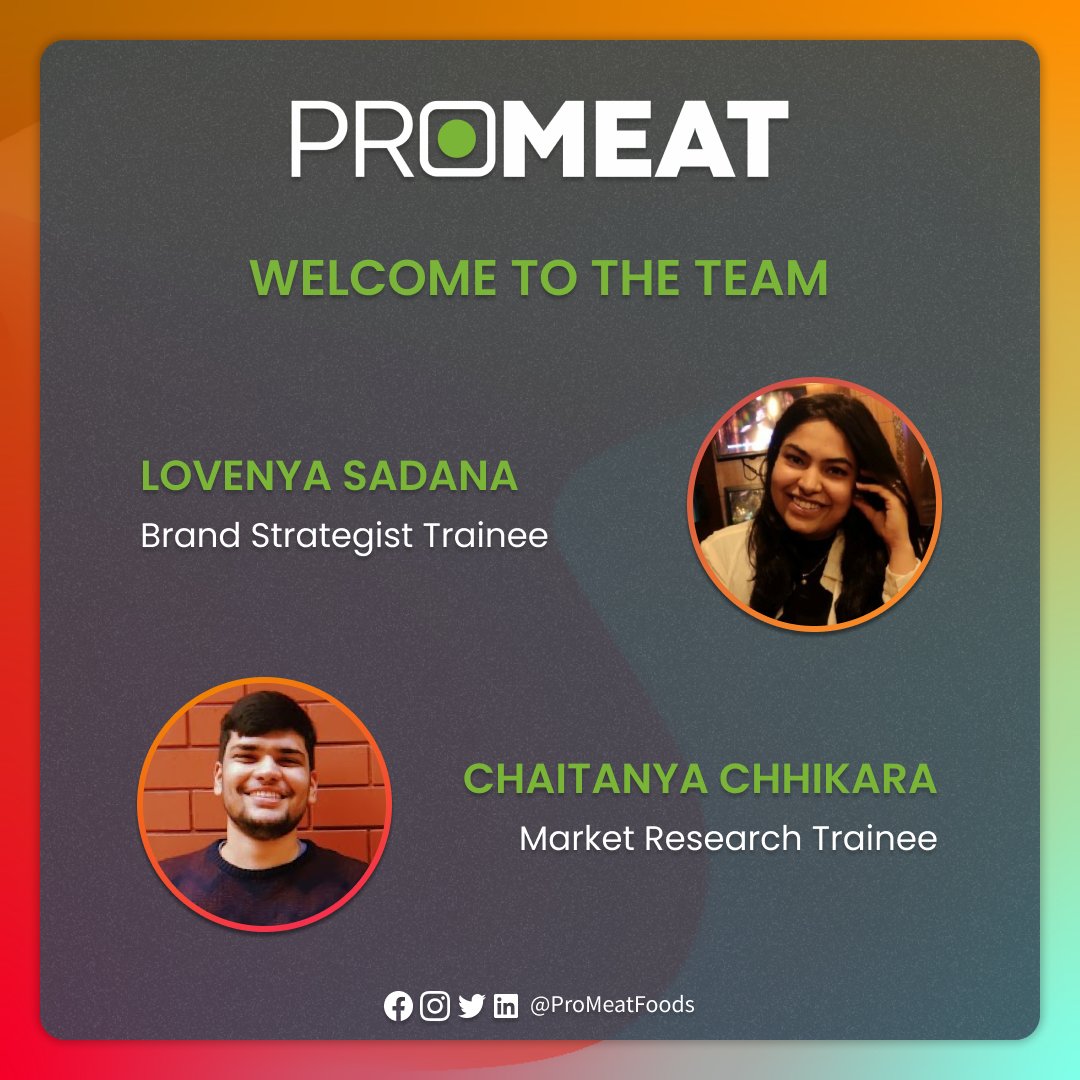 ProMeatFoods's tweet photo. Welcome aboard! 🚀

Let's make future of food sustainable together!!  🌱💫

#hiring #Careers #foodtechnology #plantpower #ClimateAction #FoodSystems #environment #promeatfoods #promeat #plantbasedmeat https://t.co/mMH5LIL2h9