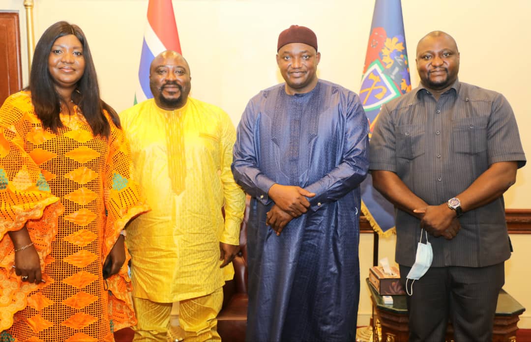 A delegation of Ministers from Sierra Leone headed by the Internal Affairs Minister, Hon. David Panda Noah paid a courtesy call on The Gambia’s President, His Excellency Adama Barrow at his office in Banjul. 
<a href="/MOFAGambia/">MOFA The Gambia</a>