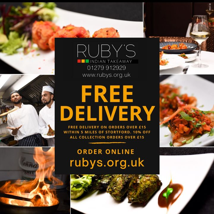 FREE LOCAL DELIVERY on orders over £15
10% OFF COLLECTIONS on orders over £15

Order online, or call us on ☎️ 01279912929 (opt2)
rubys.org.uk

#rubysindianstortford #rubysrestaurant #indiantakeawaystortford #authenticcurry #stortfordcurry #bishopsstortford #indianfood