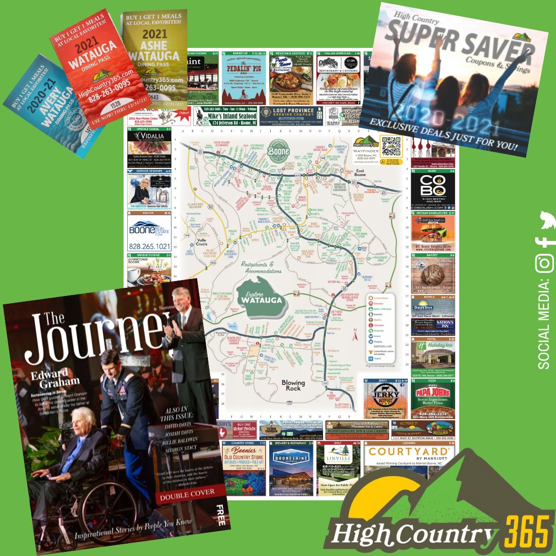 HighCountry365's tweet photo. We do so much more than the dining pass. HC365 is an established advertising agency with multiple projects. 
#localbusiness #boone #blowingrock #appstate #828isgreat #boonenc https://t.co/psGIZjkEiM