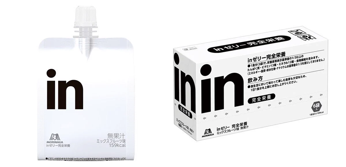 逆転の発想？全ての栄養が入っているから、あえて何も書かない。森永の「inゼリー 完全栄養」