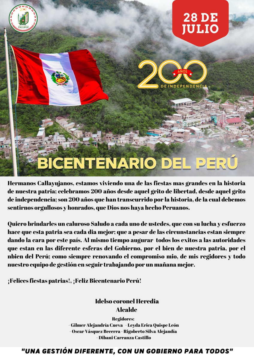 MDCallayuc's tweet photo. #FelicesFiestasPatrias
#Bicentenariodelperu 
#VivaElPeru
#200AñosDeIndependencia https://t.co/9XjwGe0jRL