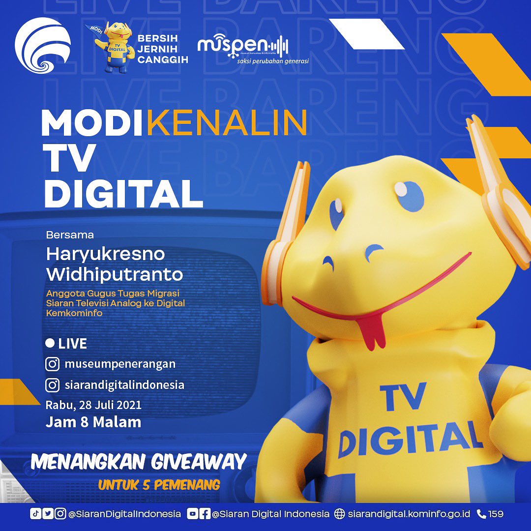 siarandigital's tweet photo. Halo #SobatDigital,
Ada #RabuSeru lho khusus besok, penasaran kan??
Cek disini ya ππ»
https://t.co/A4QYodEwI7
#Sahabatan
#MuspenKominfo
#BestMuseum
#MuspenTMII
#BersihJernihCanggih
#DukungMigrasiTVDigital
#2022beralihkeTVDigital
#SiaranDigitalIndonesia https://t.co/ntwDejmLvF