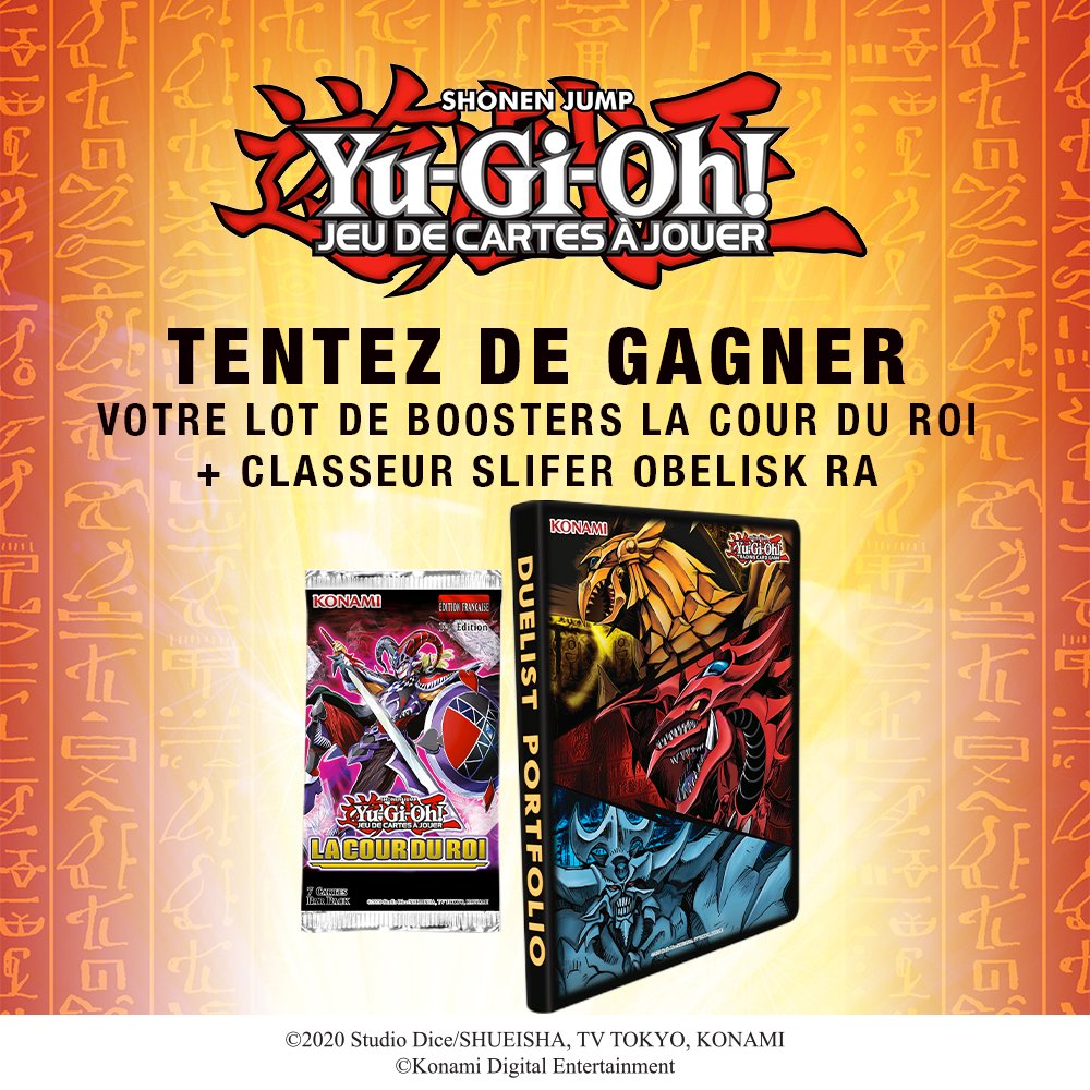 Micromania-Zing (@micromania_fr) on Twitter photo C'est l'heure du DUEL ! Vous aimez #YuGiOh ? Tentez de gagner votre lot de Boosters La Cour du Roi + votre Classeur Slifer Obelisk Ra !
RT + Follow <a href="/Micromania_Fr/">Micromania-Zing</a> + Mentionne un ami en réponse à ce tweet ! TAS dans une semaine ! C'est l'heure du DUEL ! Vous aimez #YuGiOh ? Tentez de gagner votre lot de Boosters La Cour du Roi + votre Classeur Slifer Obelisk Ra !
RT + Follow <a href="/Micromania_Fr/">Micromania-Zing</a> + Mentionne un ami en réponse à ce tweet ! TAS dans une semaine !