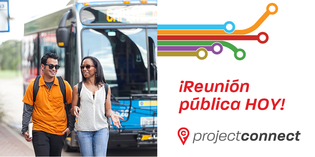 CapMetroATX's tweet image. Únase a nosotros a partir del 27 de julio para una serie de reuniones públicas para discutir las Líneas Naranja y Azul, dos proyectos de tren ligero propuestos para conectar el norte y el sur de Austin, y servir al este de Austin.

projectconnect.com/get-involved