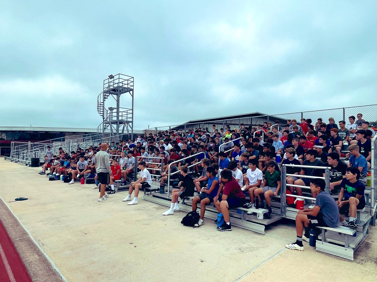 SAReaganFball's tweet photo. Day 2 of Rattler Camp! 
Pups and Puppies!
#StrikeEm https://t.co/mgBMWwU5Qa