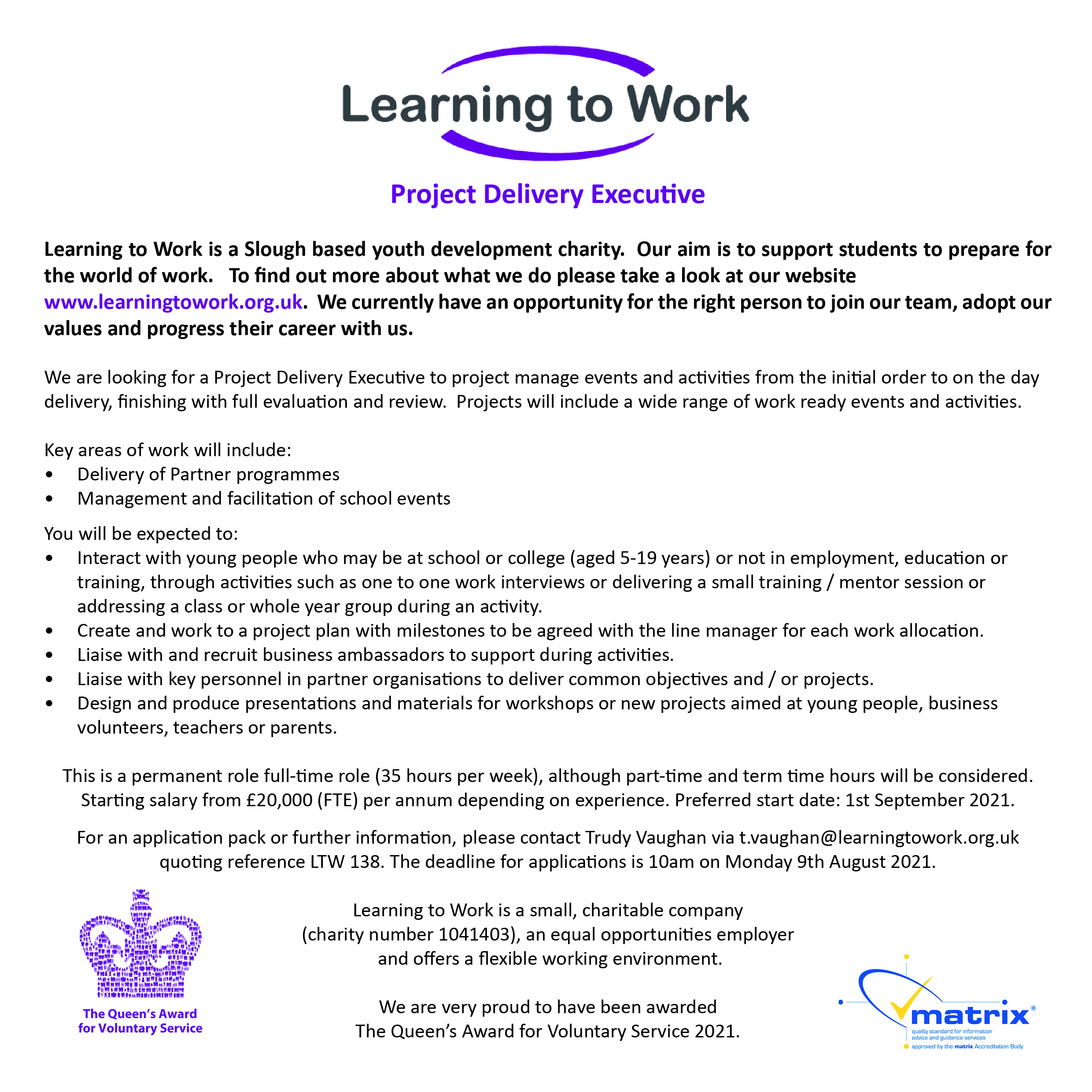 Learning To Work And The Second Is With Our Events Team Delivering Fun Interactive Activities Both Virtually And In Person For Young People Aged 5 19 If You Want To Make A