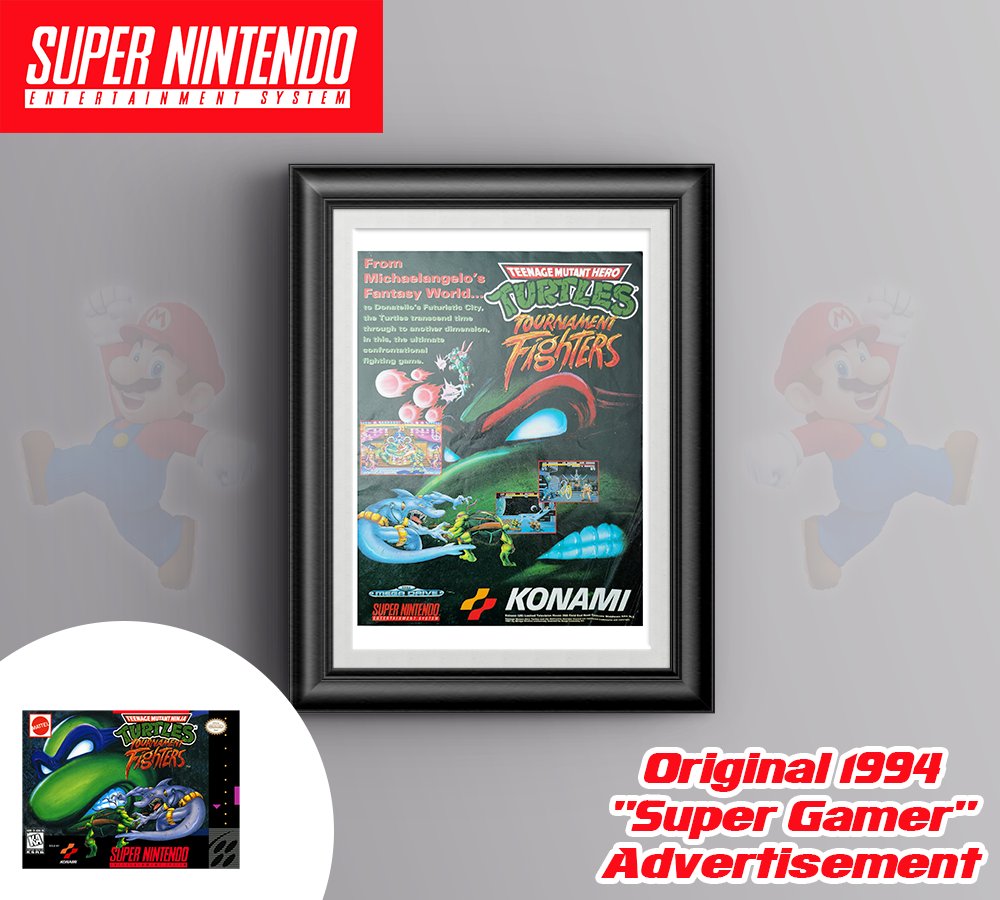 Remember this ad from 1994? 😮
#RETROGAMING #retrogames #SNES #Retro #collectors 

Teenage Mutant Ninja Turtles Tournament Fighters SNES (totally radical game, right?) 😎
Original ad from Super Gamer May 1994! 
ebay.co.uk/itm/3247298358…