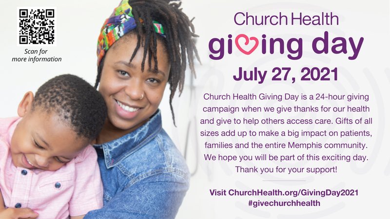 Let’s make a difference for our community! Please consider helping this wonderful cause! churchhealth.org/givingday2021/