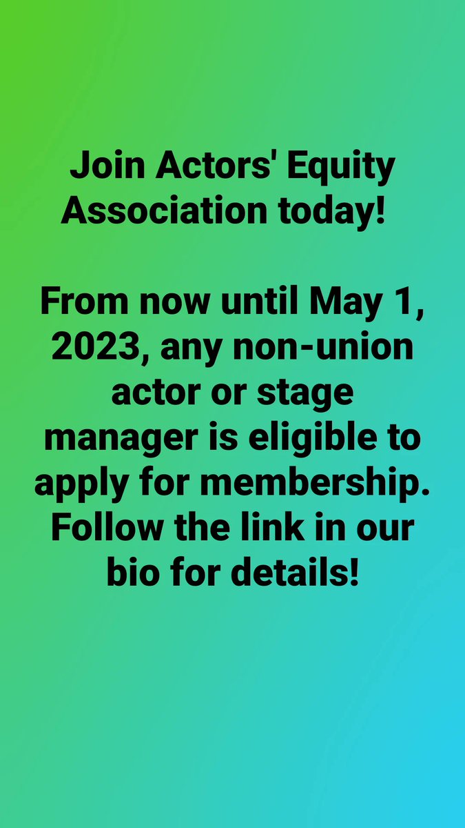 aeaphilly's tweet photo. Join Actors' Equity today!  

NEW OPEN ACCESS POLICY- Any non-union actor/stage manager is eligible to apply!  Read up on it and give it a thought!  🎭⬇️

https://t.co/pYcPE5Vzib https://t.co/cyxAvR3wua