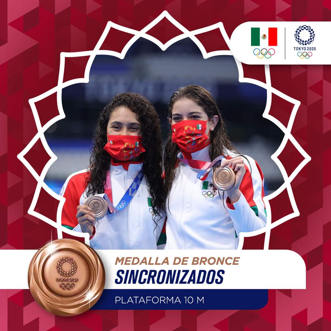 fercazoficial's tweet photo. La medalla 7⃣1⃣ en la historia de México 🇲🇽 en #JuegosOlímpicos y la 1⃣5⃣va en #clavados. ¡Gracias Alejandra Orozco Loza y Gabriela Agundez Garcia por poner el nombre de nuestro país en alto!

#orgullomexicano #Tokyo2020 https://t.co/Pu92yAglvX