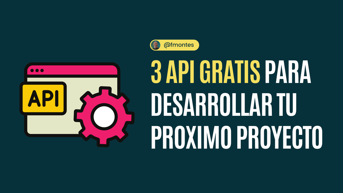 fmontes's tweet photo. Mejora tu portafolio de verdad, ya es suficiente con el Pokemon API y con TODO apps.

En mi Instagram te dejo 3 APIs gratuitos para desarrollar proyectos increibles para tu portafolio.

https://t.co/55J7yerrX8

#web #webdev #100daysofcode #webapi https://t.co/oqiNMmC7bK