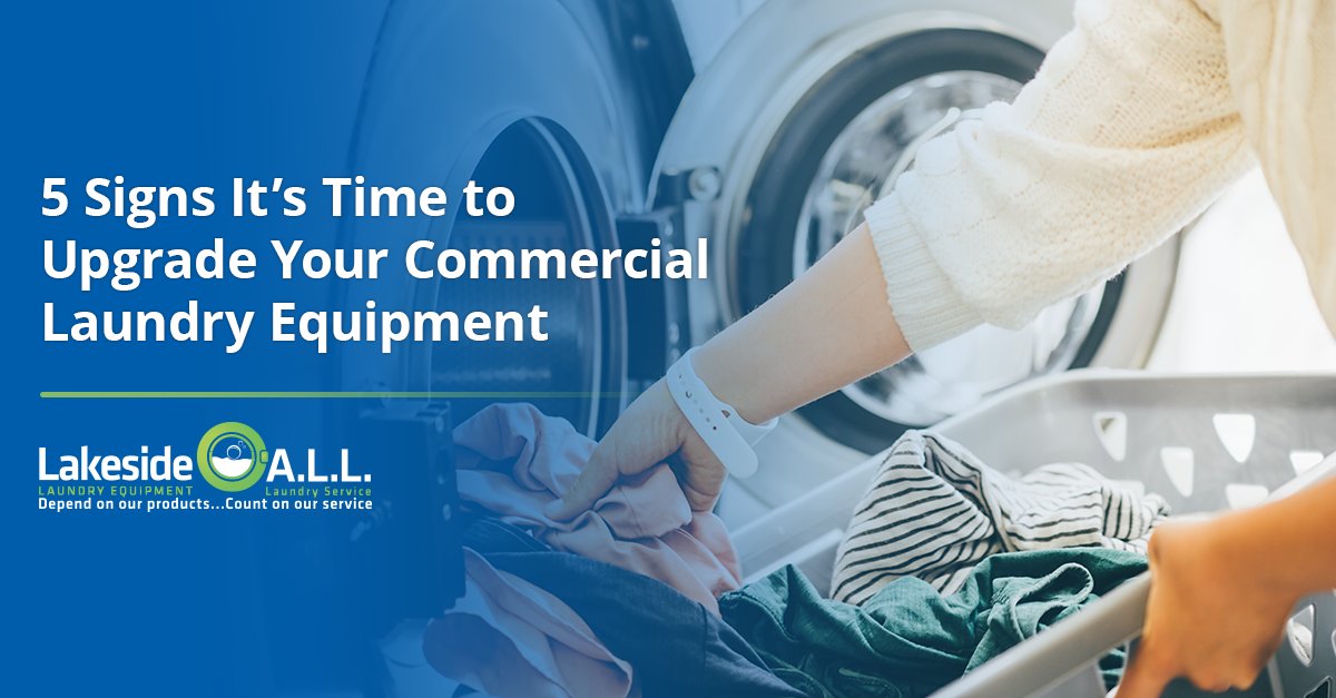 Out with the old, in with the new. Replacing old and outdated commercial #laundry equipment with new machines provides many great benefits. Learn more in our latest blog. lakesidelaundry.com/blog/5-signs-t…