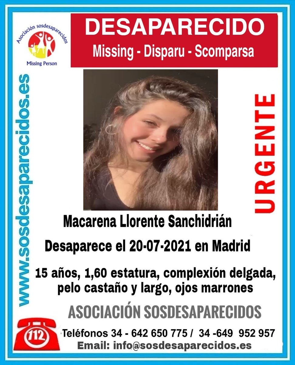 guardiacivil's tweet image. 🆘MUYURGENTE ⚠️

Esta es Maracena, tiene 15 años y ha #desaparecido en #Madrid

Si la has visto llámanos
 ☎ #062 
 ☎ 112 

Tu RT es muy importante.