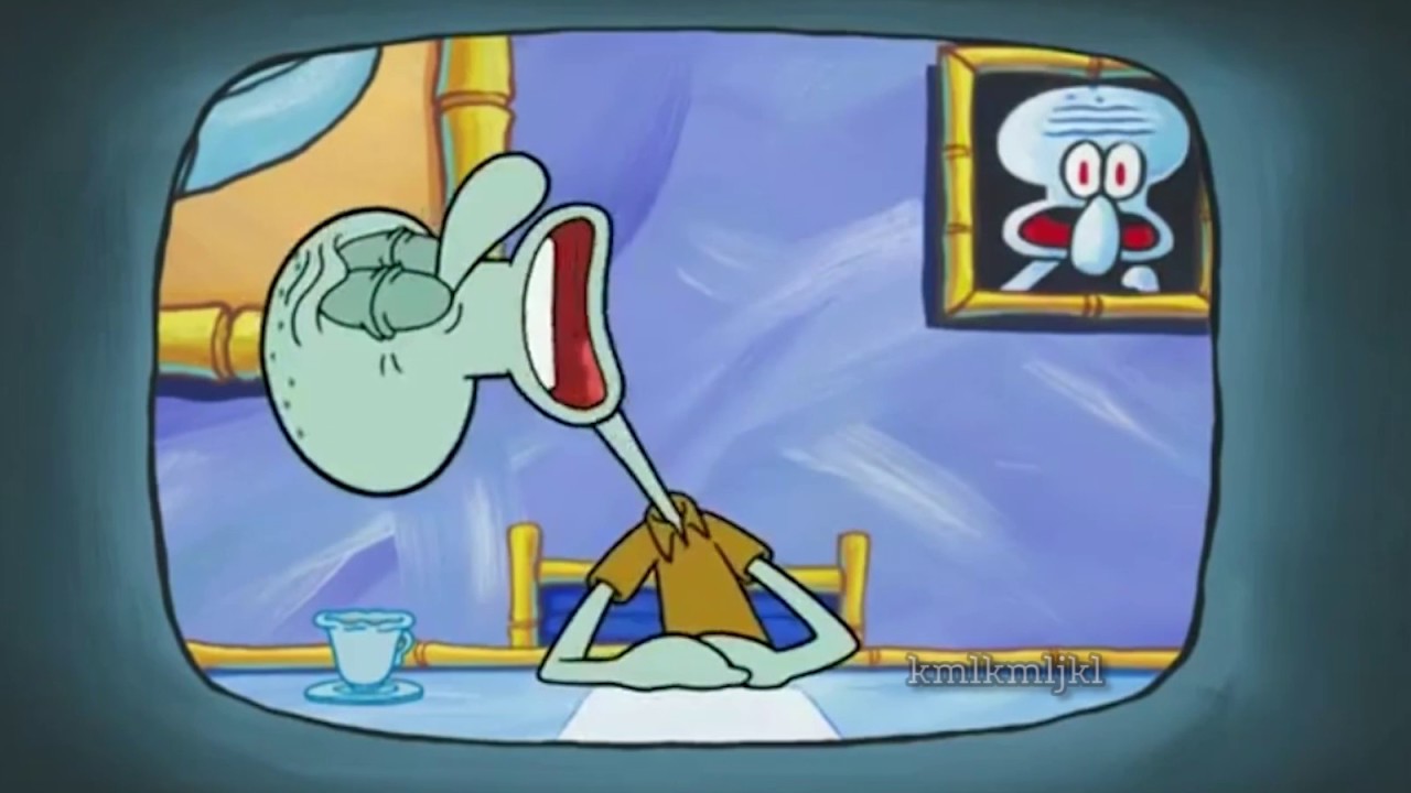 Squidward Looking Outside Window