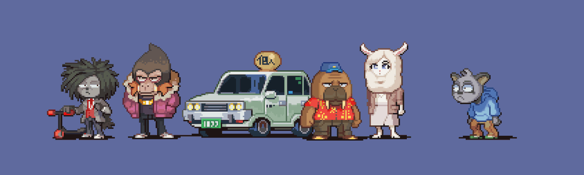 Neoriceisgood's tweet photo. OddTaxi #pixelart https://t.co/AVPgYm2NC1