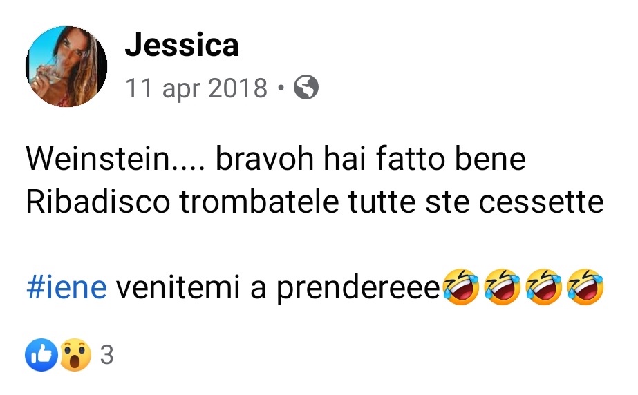 trash_italiano's tweet photo. Stanno circolando sui social vecchi post pubblicati da Jessica (attualmente protagonista di Temptation Island) 😶 https://t.co/1DGCKUFQ3h