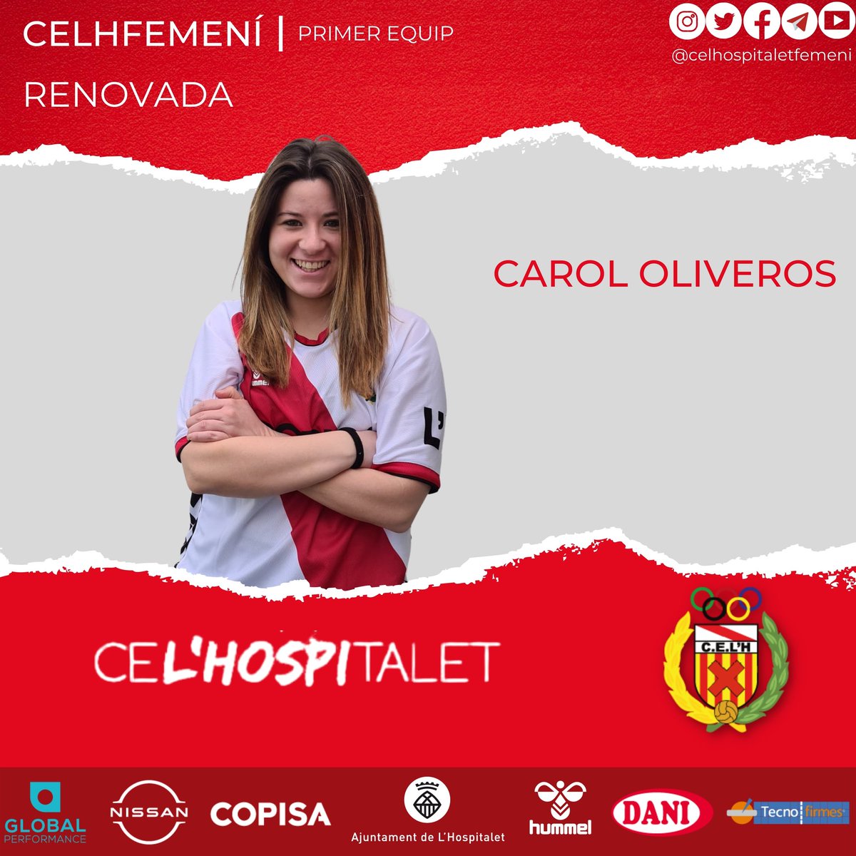 [RENOVACIÓ]

✍️ Carol Oliveros seguirà una temporada més defensant la samarreta del primer equip.

#CELHFem2122 #PosatlaFranja♦️