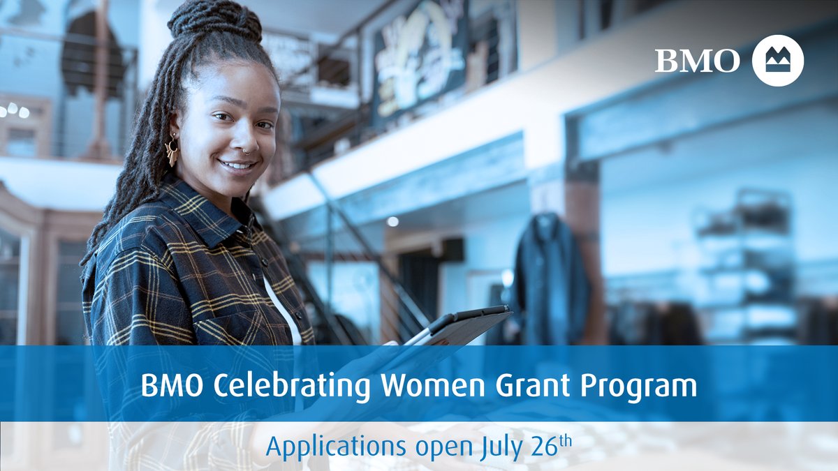 18 grants of up to $10,000 are available through the BMO Celebrating Women Grant Program for women-owned businesses advancing sustainability. Tag a woman-owned business to let them know. Applications open July 26. #BMOforWomen bmoforwomen.com/celebrating-wo… #proudtoworkatBMO