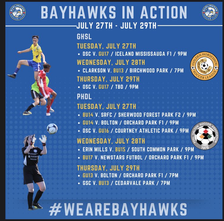 burlsoccer's tweet photo. Big week coming up… it all starts tonight at 9PM!
Don’t forget to tag us in any Bayhawk-related content!
#soccerforlife #wearebayhawks #burlingtonsoccer #football #opdl #ghsl #phsl https://t.co/SD8JwYF0ah