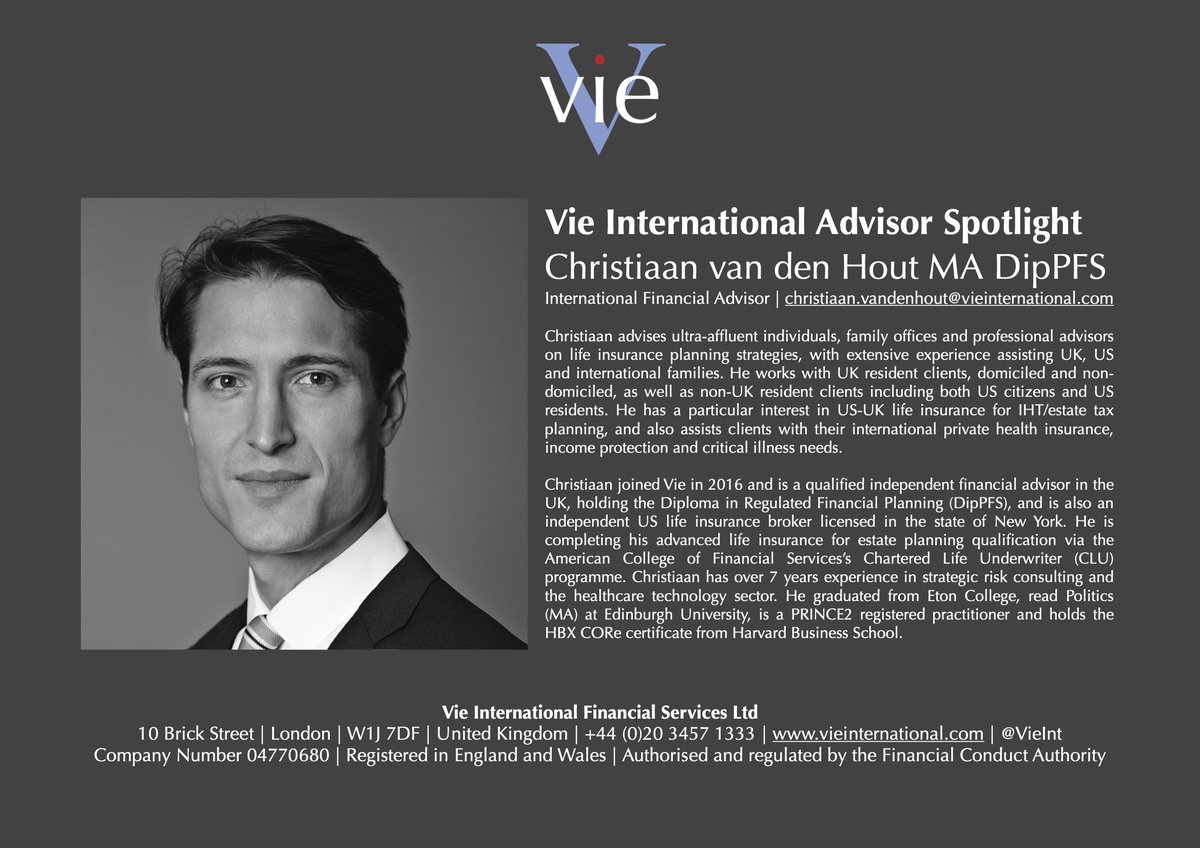VieInt's tweet image. Christiaan van den Hout is an International Financial Advisor at Vie International.

For more information about our team and the solutions we provide visit vieinternational.com

#USUK #VieInternational