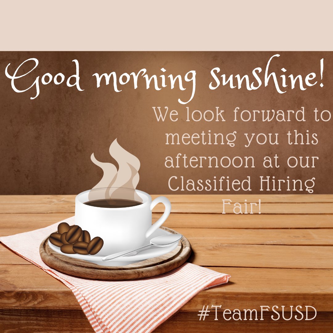 Today is the day! 🥳 From 3:30-6:30 PM, we will be here ready to answer any questions you have, help you submit your application, and discuss next steps such as a conditional offer!
#TeamFSUSD #HIRINGDAY #Hiring #EducationJobs #governmentjobs <a href="/ErnaD_FSUSDHR/">Erna Diaz</a> <a href="/FSUSDHR/">FSUSD HR</a> @EquinoaTrish