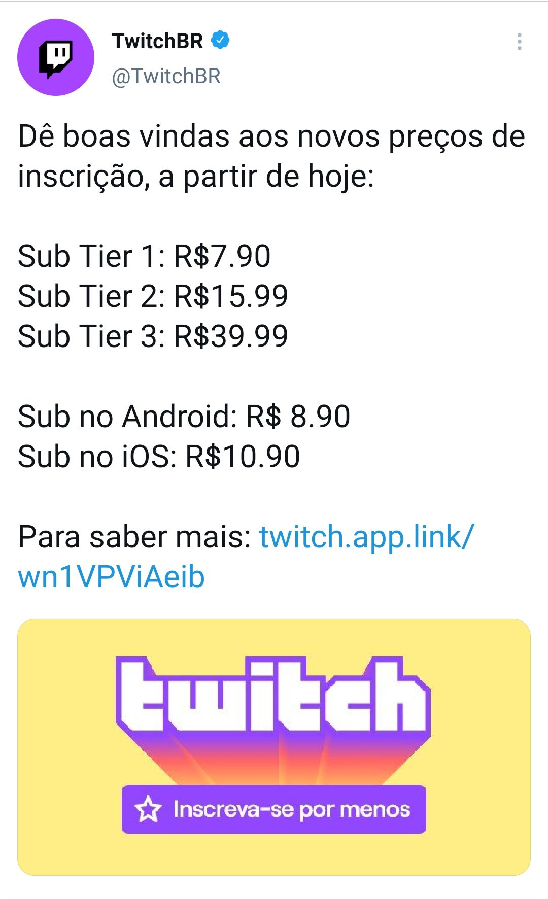 Sub na Twitch: Quanto custam e quais as vantagens das inscrições - Mais  Esports