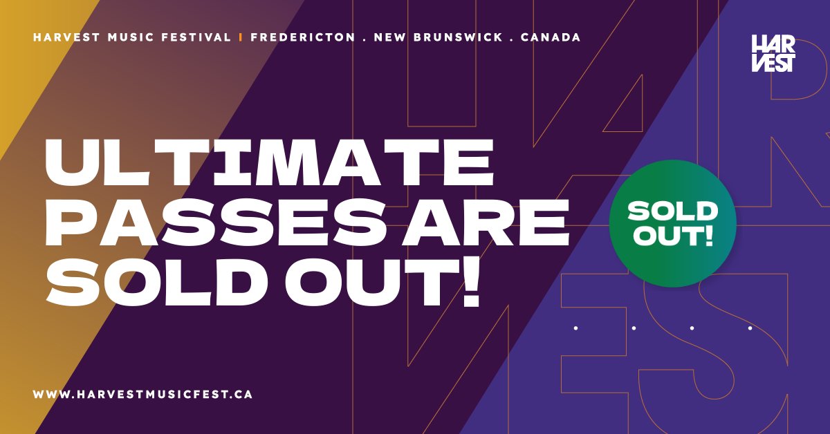 Ultimate Passes for Harvest 2021 are now sold out!