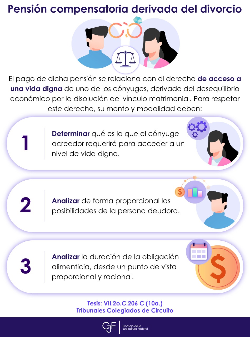 Cjf V Twitter Estos Son Los Elementos Que Debe Atender La Jueza O Juez Para Que El Monto Y La Modalidad De La Pension Compensatoria En Caso De Divorcio Respeten El Derecho