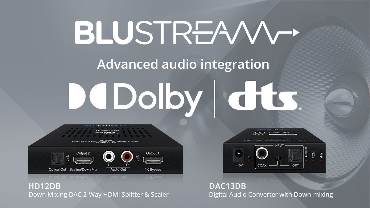 Blustream_HDBT's tweet image. Check out some of our advanced Dolby &amp;amp; DTS down-mix solutions, great for adding vital audio flexibility on multi-room AV projects! @EILiveShow @UHD4k @Install_Mag 
#Dolby #DTS #audiodistribution #HDMI #4K #smarthome