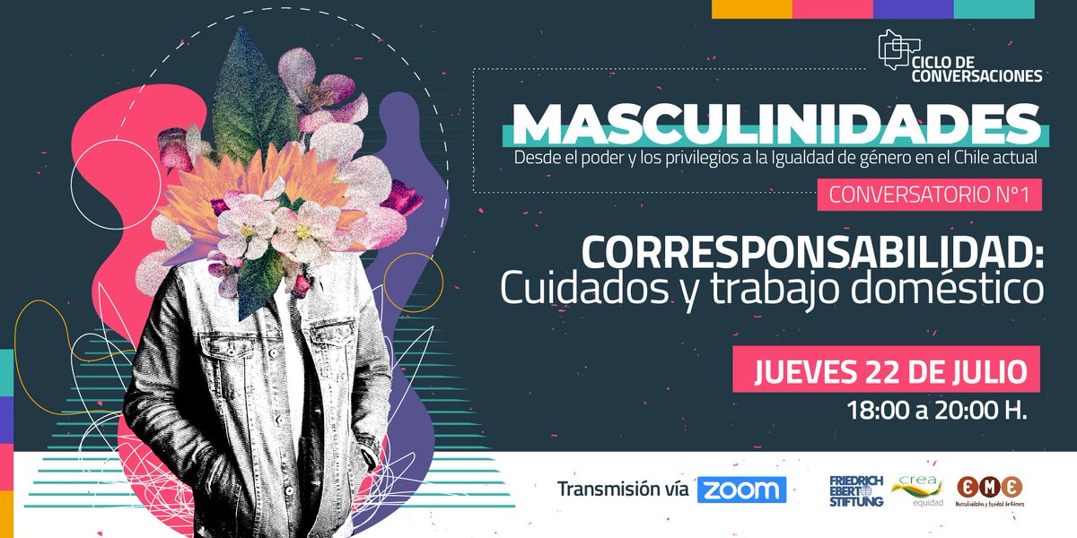 🙋🏽‍♂️ Hoy ⏰ 18 hrs se realizará la 2da sesión del Ciclo “#Masculinidades: desde el poder y los privilegios a la Igualdad de género en el #Chile actual”, denominada "Masculinidades: Corresponsabilidad: cuidados y trabajo doméstico"
Organiza <a href="/FESChile/">Friedrich Ebert Stiftung en Chile</a> <a href="/crea_equidad/">Crea Equidad</a> y <a href="/Masculinidades/">EME Masculinidades</a>